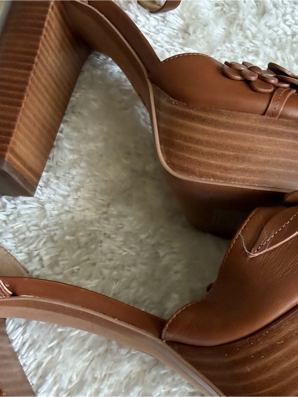 MICHAEL Michael Kors Brown Floral Platform Sandals with Ankle Strap - Picture 16 of 16